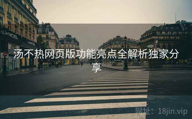汤不热网页版功能亮点全解析独家分享