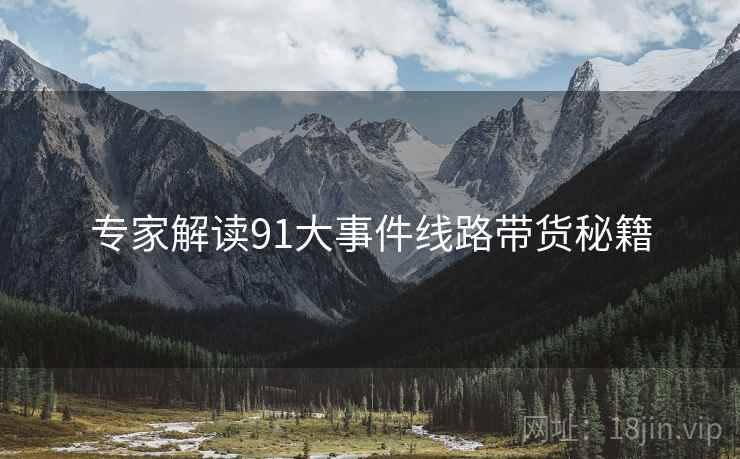 专家解读91大事件线路带货秘籍